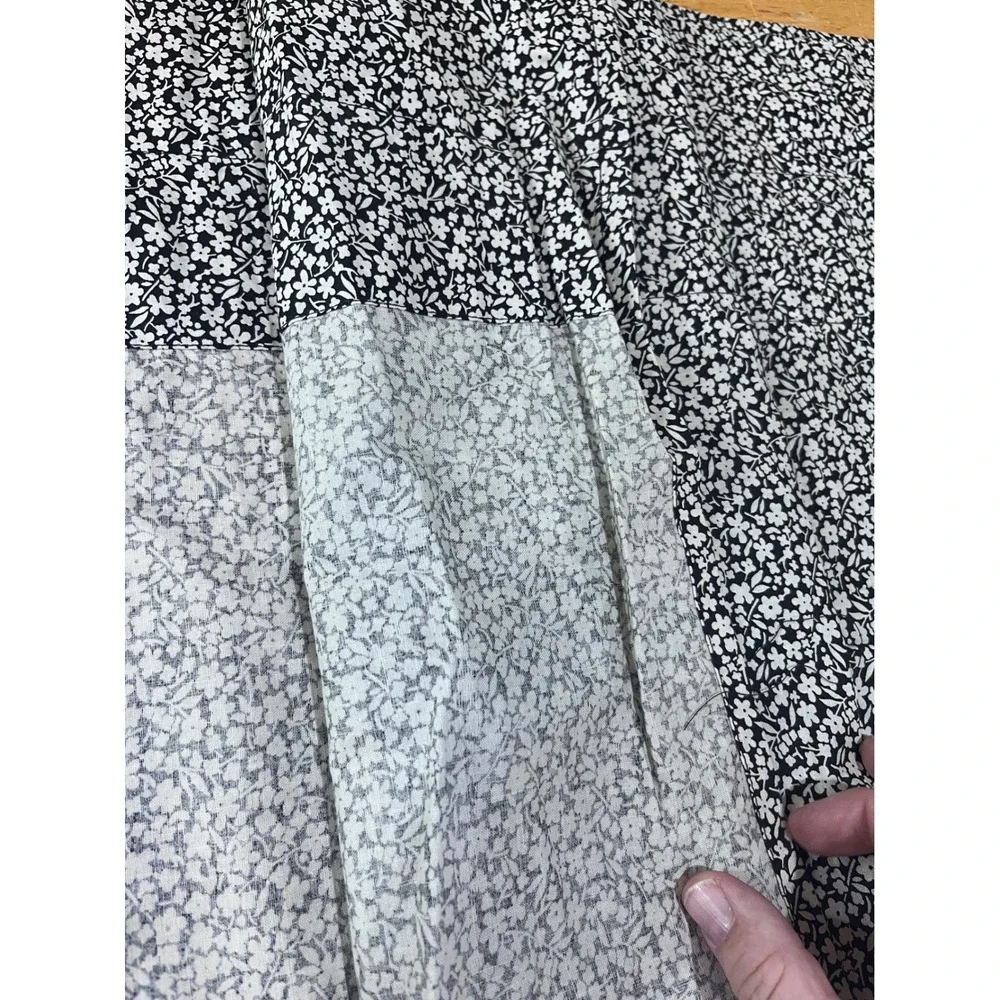 Laura Ashley Lifestyles Vtg Cottagecore‎ Black White Floral Cotton Valance 86x16